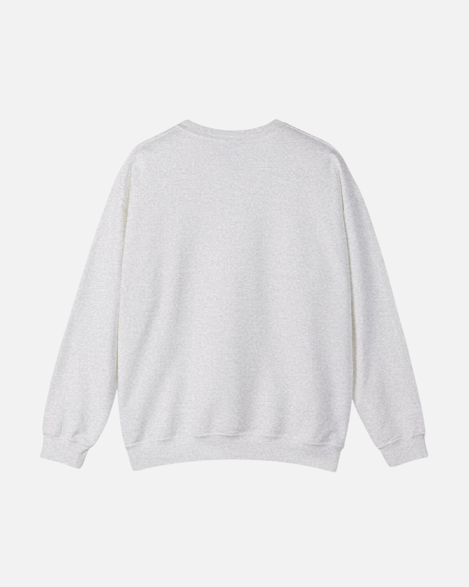 Back view of Vandox sport grey ash Noble Seal Crewneck in minimalist plain design. Starboy old money hoodie sweatshirt clothes vandox sacrevandox vandox clothes vandox clothing