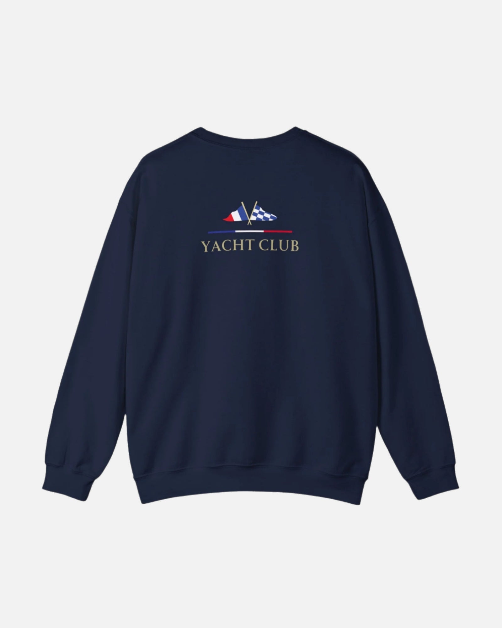 Navy Deep Blue Vandox Monaco Saint Roman Yacht Club crewneck featuring international maritime flags, gold lettering, and anchor detail—blending old money elegance with nautical style. Starboy old money hoodie sweatshirt clothes vandox sacrevandox vandox clothes vandox clothing