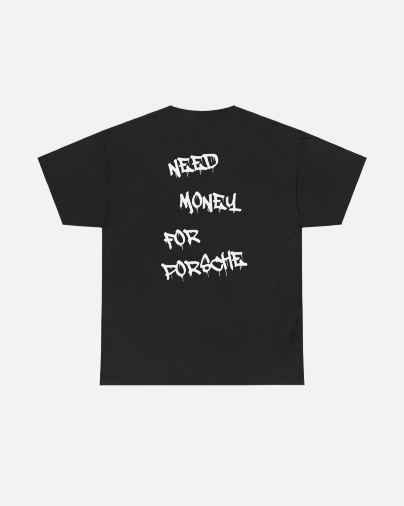 Black Vandox T-shirt with a graffiti text "Need money for porsche" on the back. Starboy old money shirt tshirt clothes vandox sacrevandox vandox clothes vandox clothing
