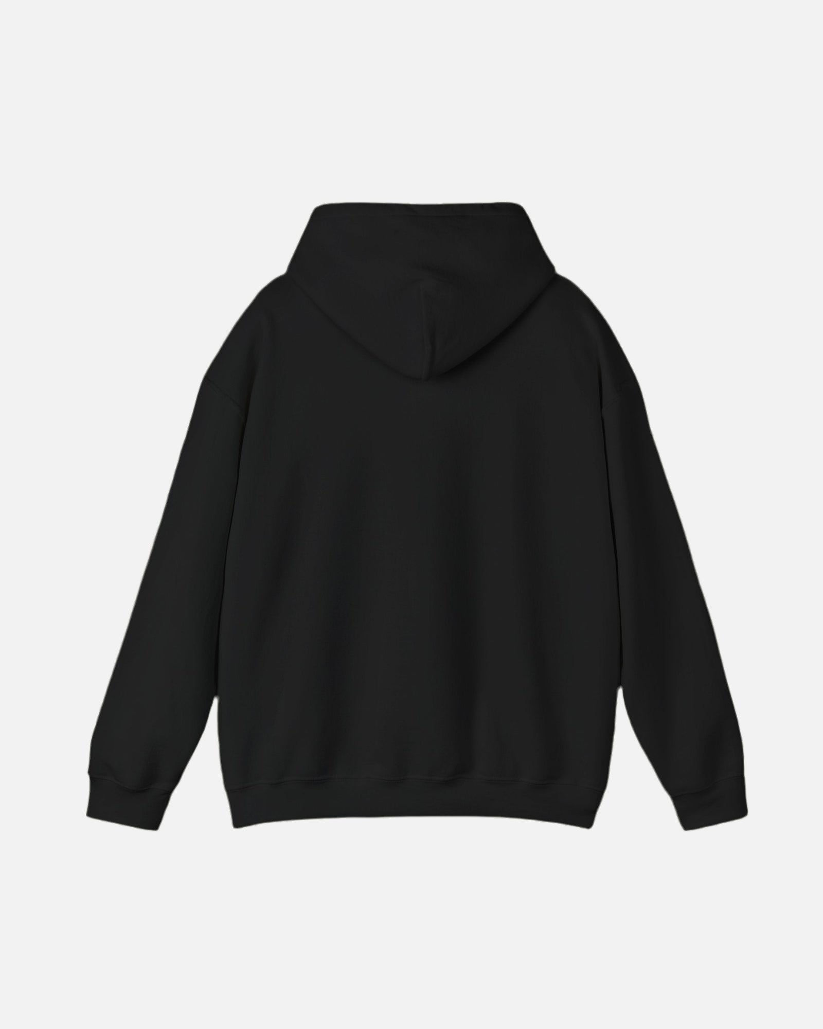 Back view of the deep black Ski Society Hoodie by Vandox with plain minimalist design and no graphic. Starboy old money hoodie sweatshirt clothes vandox sacrevandox vandox clothes vandox clothing