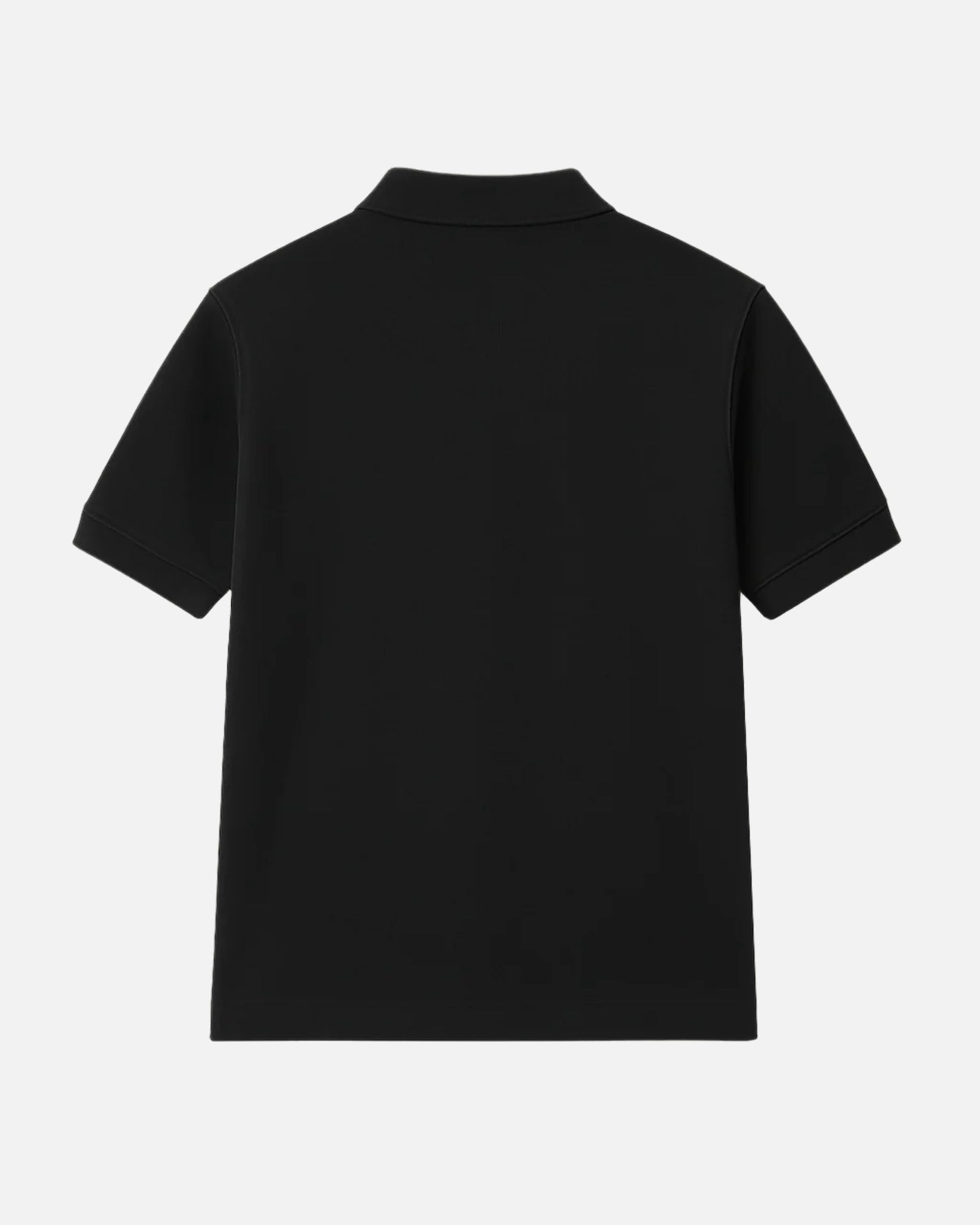 Back view of the Deep Black Vandox Crest Polo with embroidered “V” emblem inside a shield and crown, paired with Vandox script. Starboy old money polo shirt clothes vandox sacrevandox vandox clothes vandox clothing