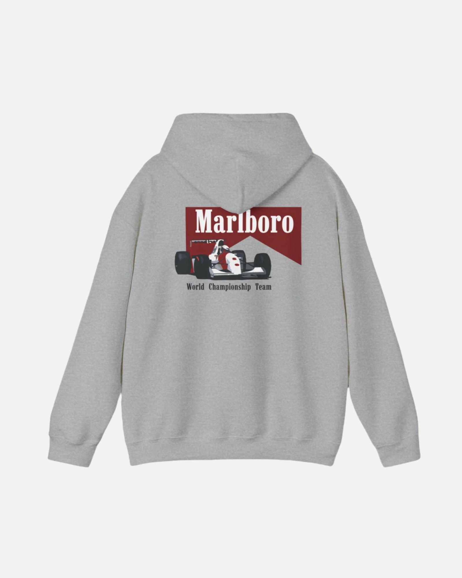 Sport Grey Vandox Marlboro World Championship Team hoodie with Marlboro logo and Formula 1 car graphic. Starboy old money hoodie sweatshirt clothes vandox sacre vandox sacrevandox vandox clothes vandox clothing marlboro racing