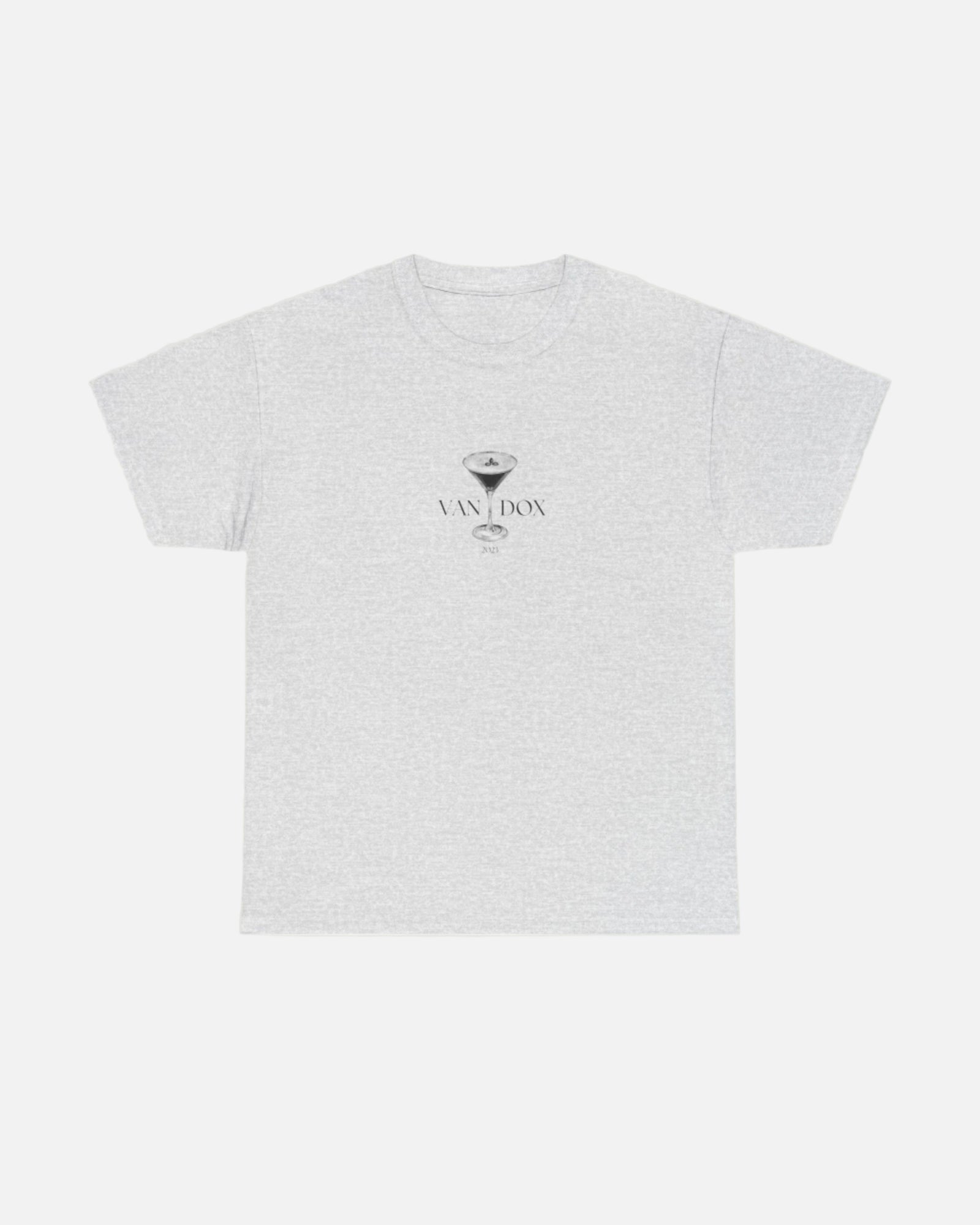Grey ash sport grey T-shirt with "Portofino 2022 Yacht Club" in elegant script and a martini glass graphic, offering a stylish, nautical-inspired design. Starboy old money shirt tshirt clothes vandox sacrevandox vandox clothes vandox clothing