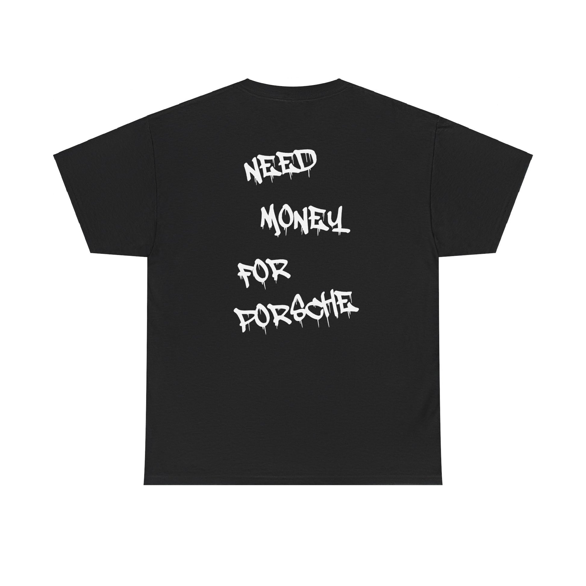 Black Vandox T-shirt with a graffiti text "Need money for porsche" on the back. Starboy old money shirt tshirt clothes vandox sacrevandox vandox clothes vandox clothing