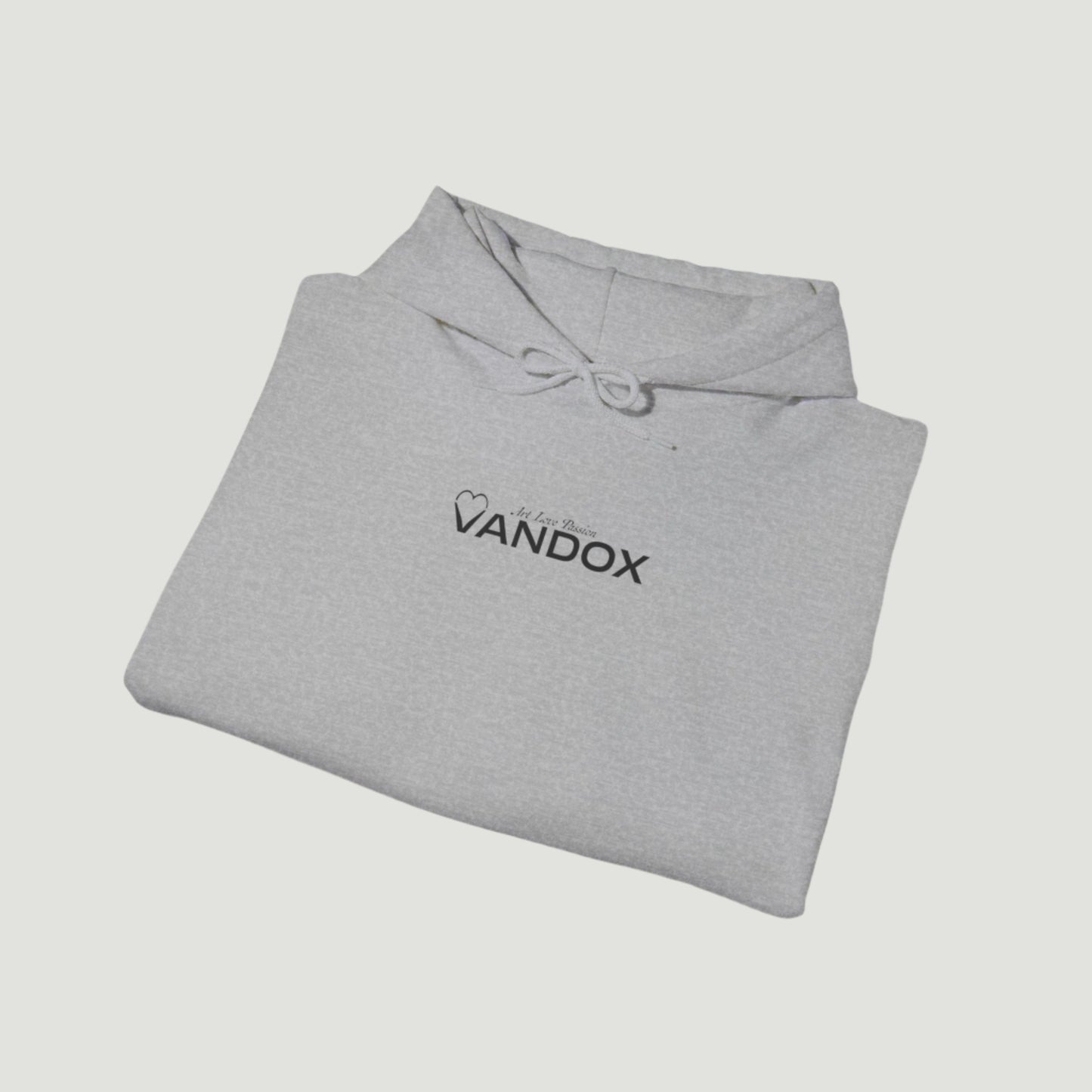 Ash Sport Grey Vandox Signature Hoodie featuring classic logo print and “À la Love Divine” tagline, part of the SS25 quiet luxury collection. Starboy old money hoodie sweatshirt clothes vandox sacrevandox vandox clothes vandox clothing
