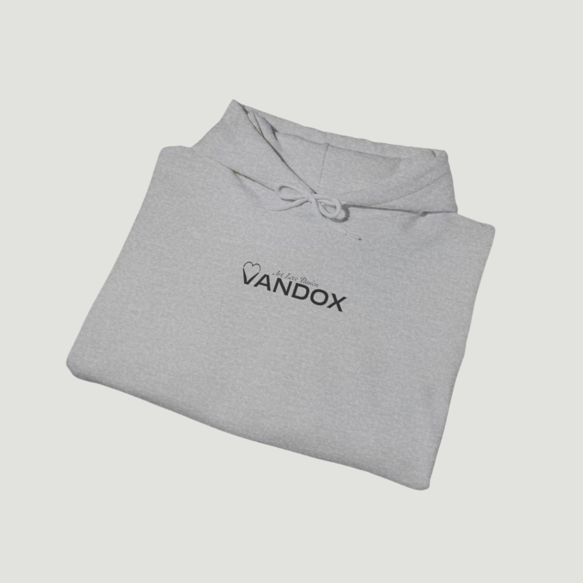 Ash Sport Grey Vandox Signature Hoodie featuring classic logo print and “À la Love Divine” tagline, part of the SS25 quiet luxury collection. Starboy old money hoodie sweatshirt clothes vandox sacrevandox vandox clothes vandox clothing