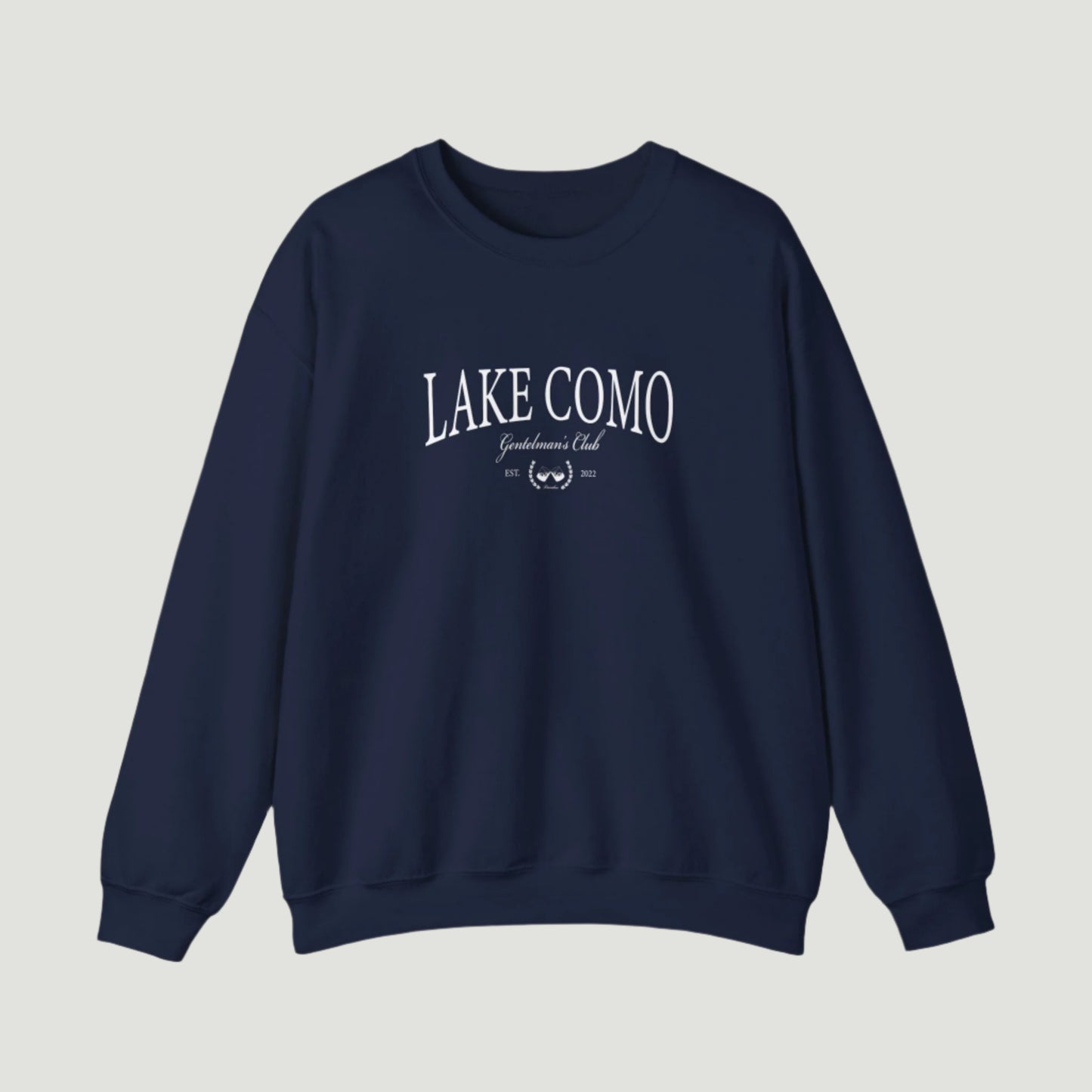 Navy Deep Blue Vandox Lake Como Crewneck featuring “Lake Como Gentlemen’s Club” text and crest, inspired by elite Italian leisure and timeless style. Starboy old money hoodie sweatshirt clothes vandox sacrevandox vandox clothes vandox clothing crewneck