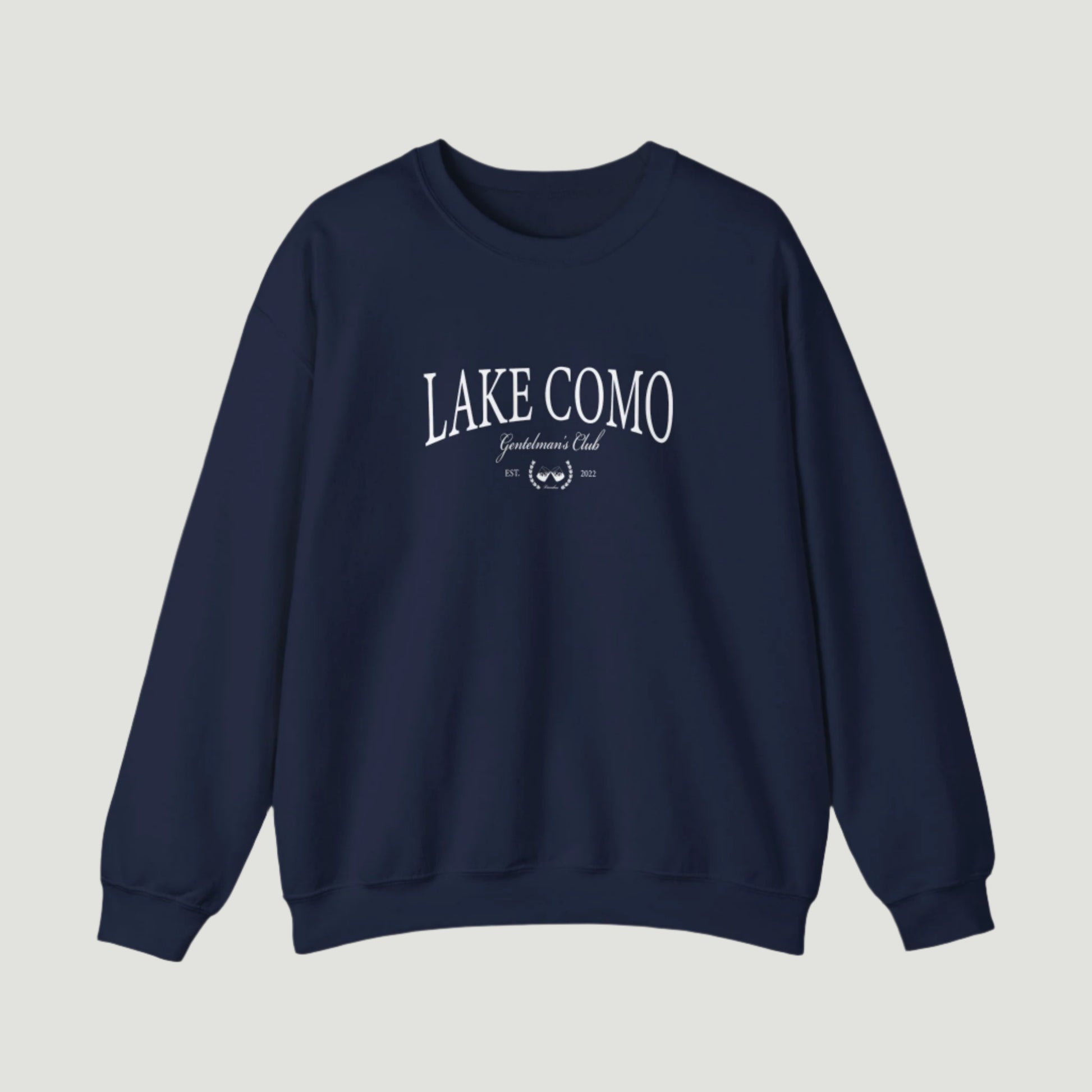 Navy Deep Blue Vandox Lake Como Crewneck featuring “Lake Como Gentlemen’s Club” text and crest, inspired by elite Italian leisure and timeless style. Starboy old money hoodie sweatshirt clothes vandox sacrevandox vandox clothes vandox clothing crewneck