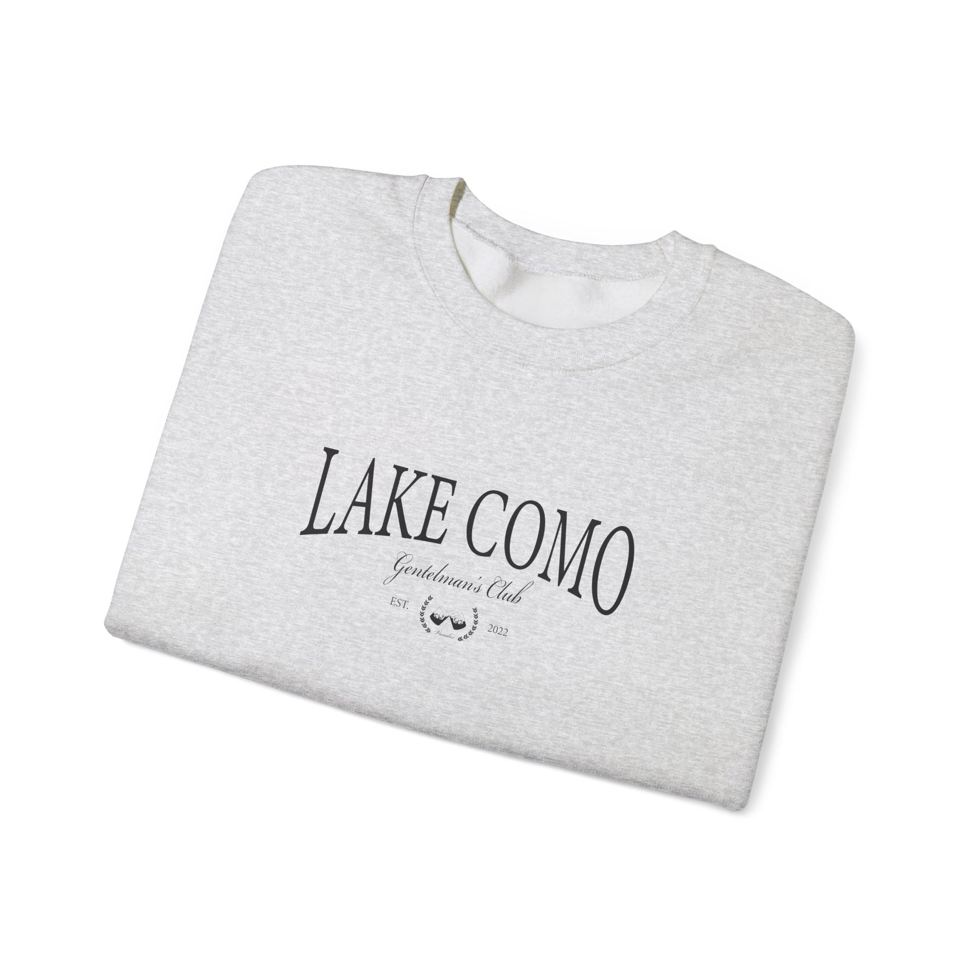 Ash Sport Grey Vandox Lake Como Crewneck featuring “Lake Como Gentlemen’s Club” text and crest, inspired by elite Italian leisure and timeless style. Starboy old money hoodie sweatshirt clothes vandox sacrevandox vandox clothes vandox clothing crewneck