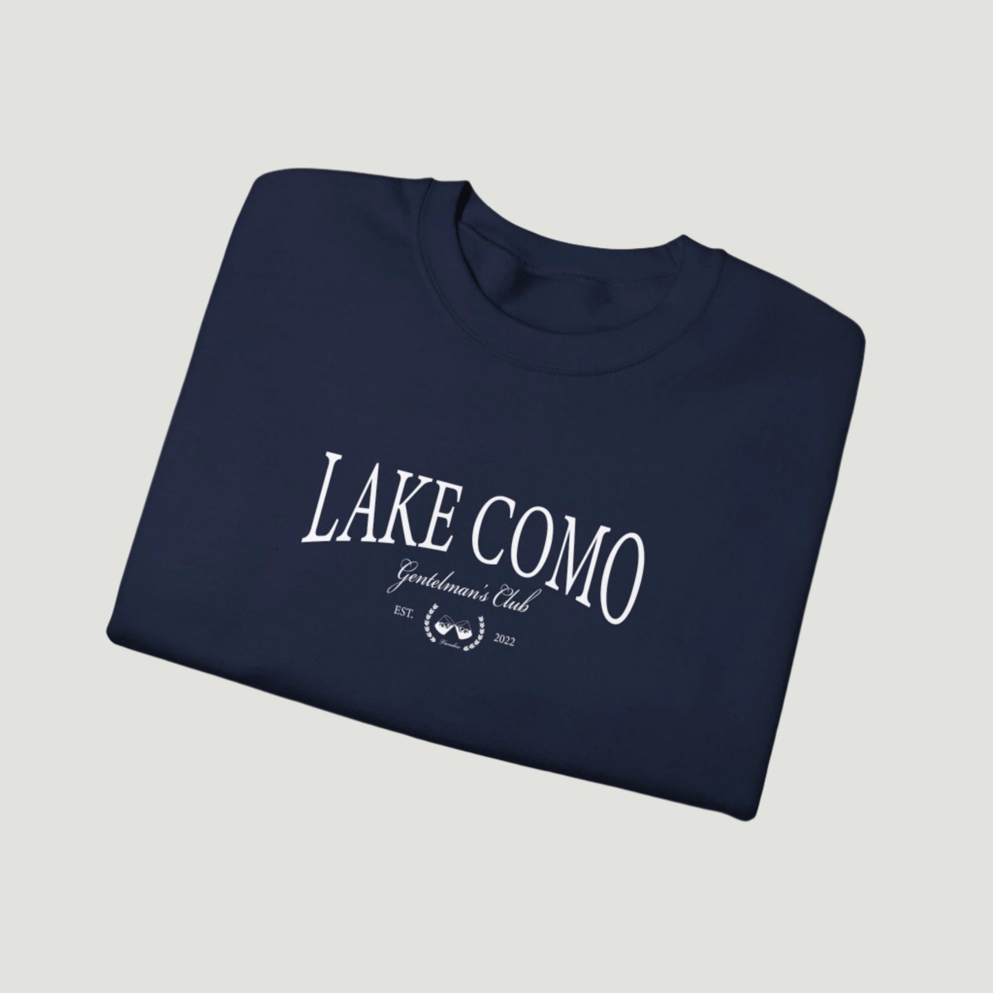 Navy Deep Blue Vandox Lake Como Crewneck featuring “Lake Como Gentlemen’s Club” text and crest, inspired by elite Italian leisure and timeless style. Starboy old money hoodie sweatshirt clothes vandox sacrevandox vandox clothes vandox clothing crewneck