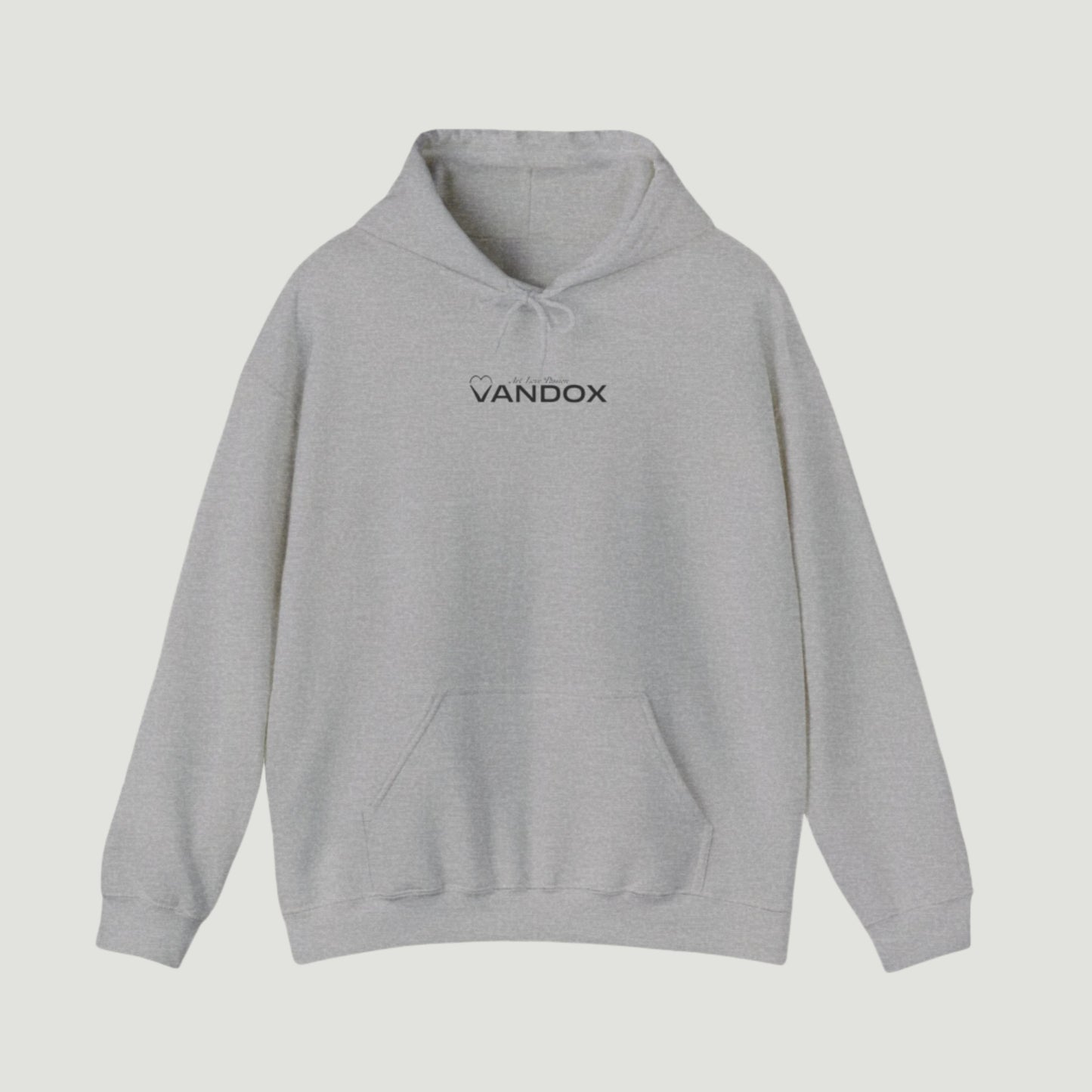 Ash Sport Grey Vandox Signature Hoodie featuring classic logo print and “À la Love Divine” tagline, part of the SS25 quiet luxury collection. Starboy old money hoodie sweatshirt clothes vandox sacrevandox vandox clothes vandox clothing