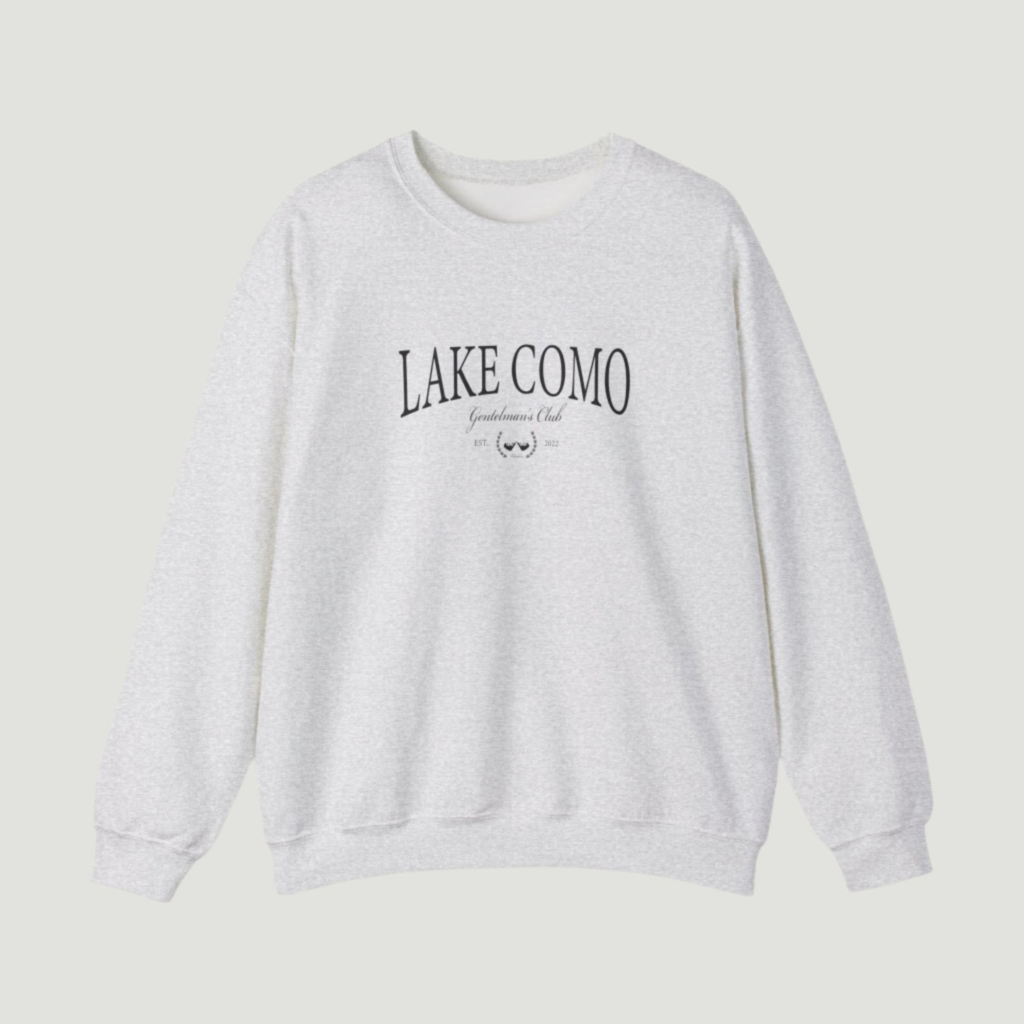 Ash Sport Grey Vandox Lake Como Crewneck featuring “Lake Como Gentlemen’s Club” text and crest, inspired by elite Italian leisure and timeless style. Starboy old money hoodie sweatshirt clothes vandox sacrevandox vandox clothes vandox clothing crewneck