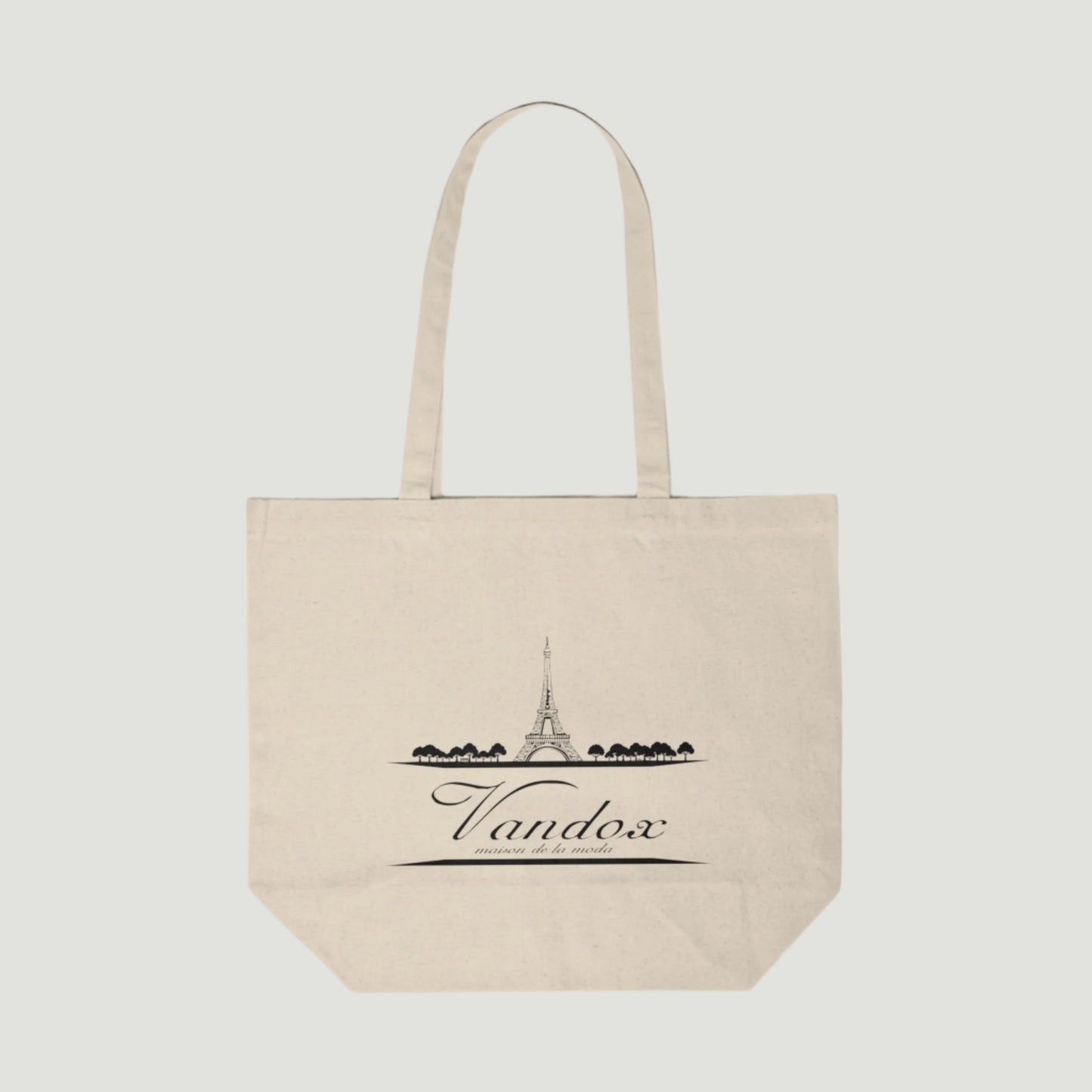 Vandox Maison de la Mode Tote with Eiffel Tower sketch and fashion-inspired logo, designed for timeless Parisian elegance. Starboy old money tote bag accessories vandox sacrevandox bag 