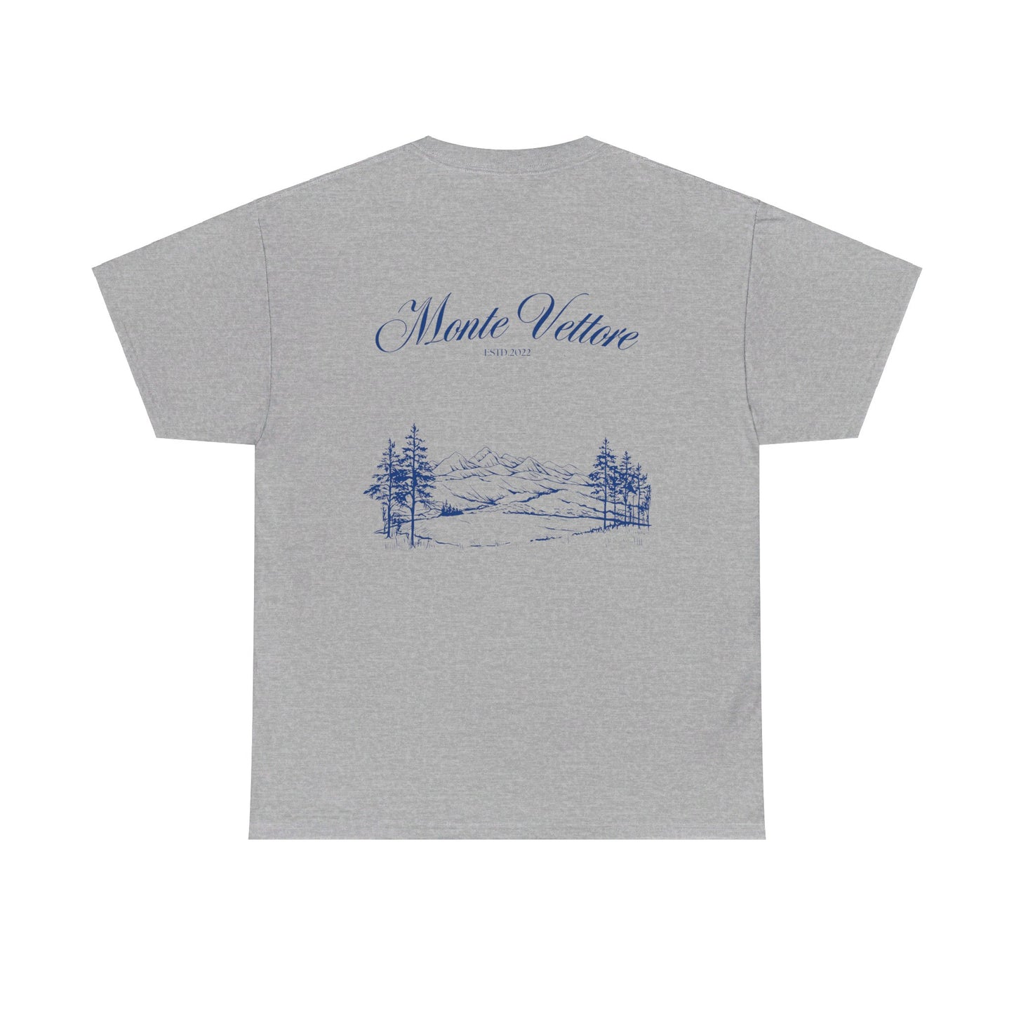 Grey sport grey Vandox T-shirt with Monte Vettore landscape and 'Monte Vettore' text. Starboy old money shirt tshirt clothes vandox sacrevandox vandox clothes vandox clothing