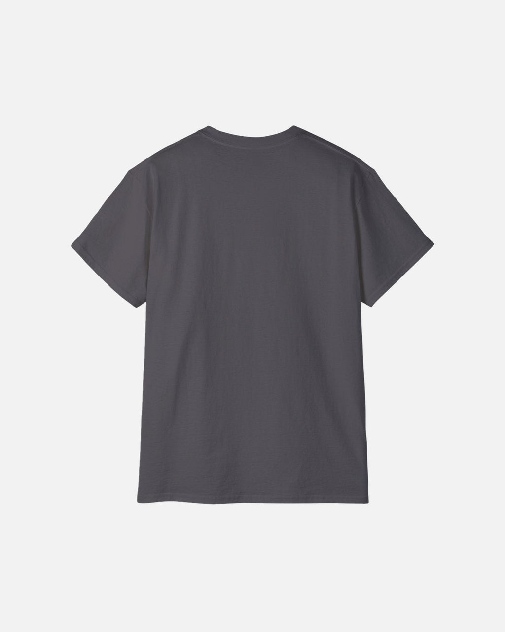 Charcoal dark grey heather gray deep gray Vandox Aspen T-Shirt, back view, clean back with ribbed crew neck, luxury streetwear t-shirt. Starboy old money t-shirt vandox sacrevandox vandox clothes vandox clothing