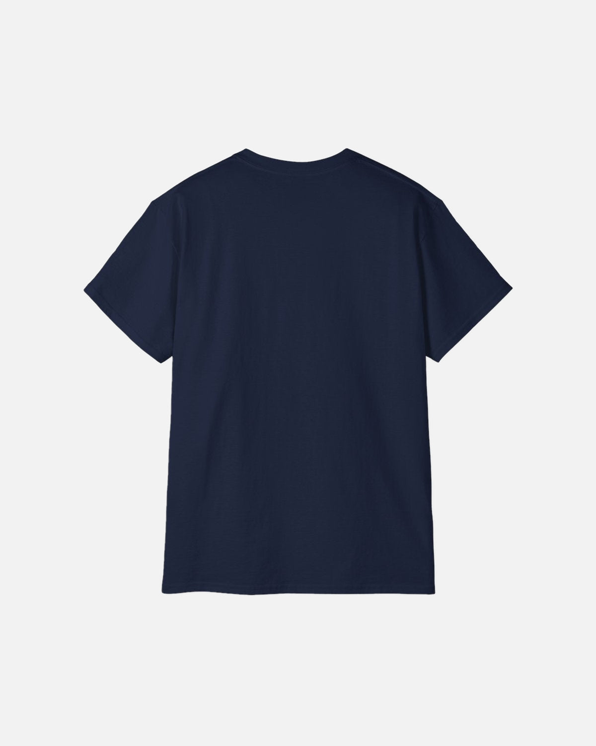 Navy Deep Blue Dark Blue Vandox Aspen T-Shirt, back view, clean back with ribbed crew neck, luxury streetwear t-shirt. Starboy old money t-shirt vandox sacrevandox vandox clothes vandox clothing