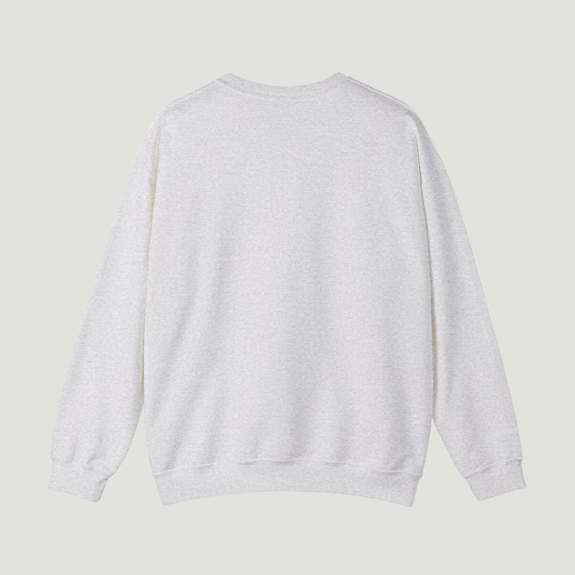 Back view of Vandox sport grey ash Noble Seal Crewneck in minimalist plain design. Starboy old money hoodie sweatshirt clothes vandox sacrevandox vandox clothes vandox clothing