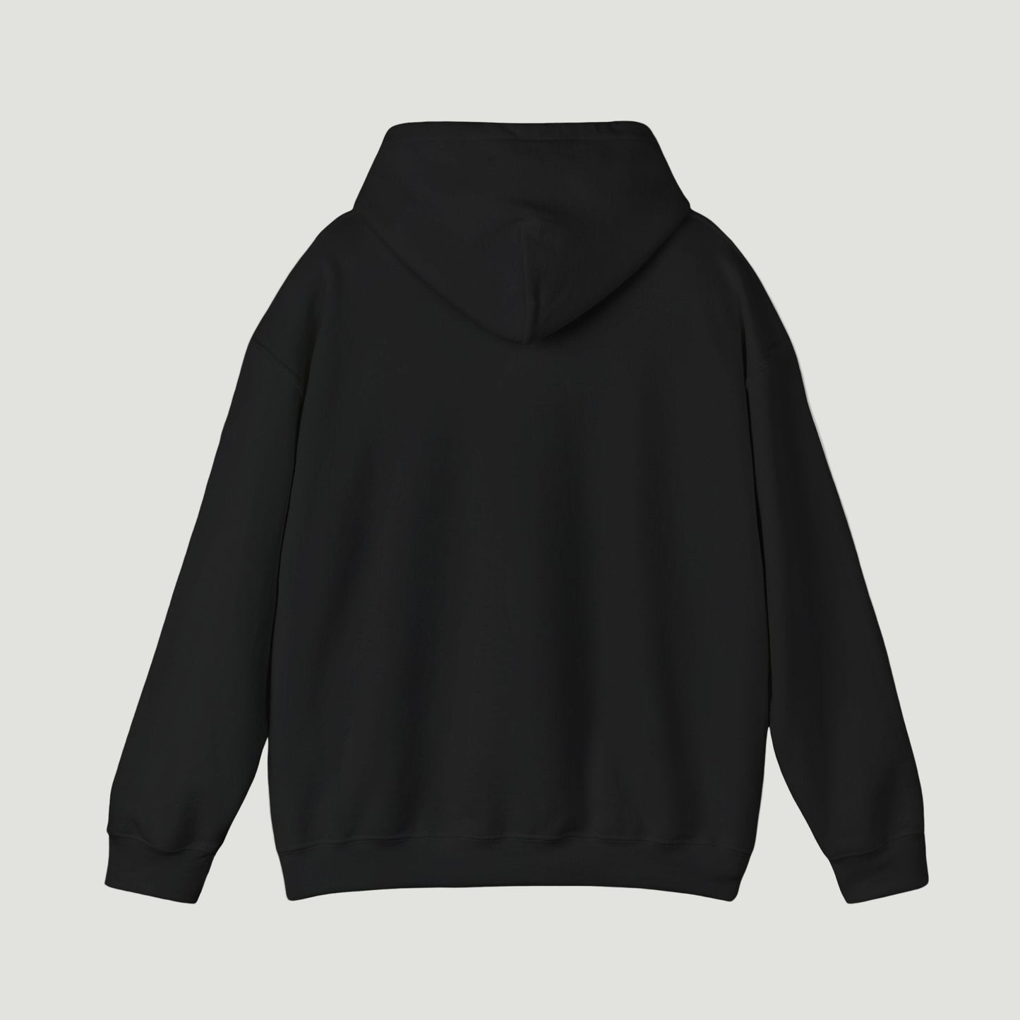 Back view of Deep Black Vandox Canon Hoodie with bold “Saint Vandox” script in cursive across the chest. Starboy old money hoodie sweatshirt clothes vandox sacrevandox vandox clothes vandox clothing