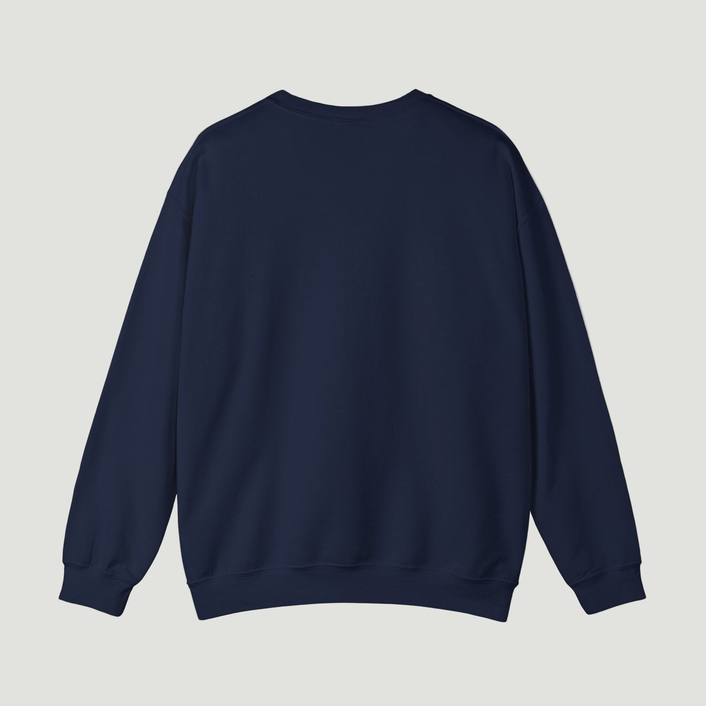 Back view of the Vandox deep dark blue navy Ski Society Crewneck featuring plain minimalist design. Starboy old money hoodie sweatshirt clothes vandox sacrevandox vandox clothes vandox clothing