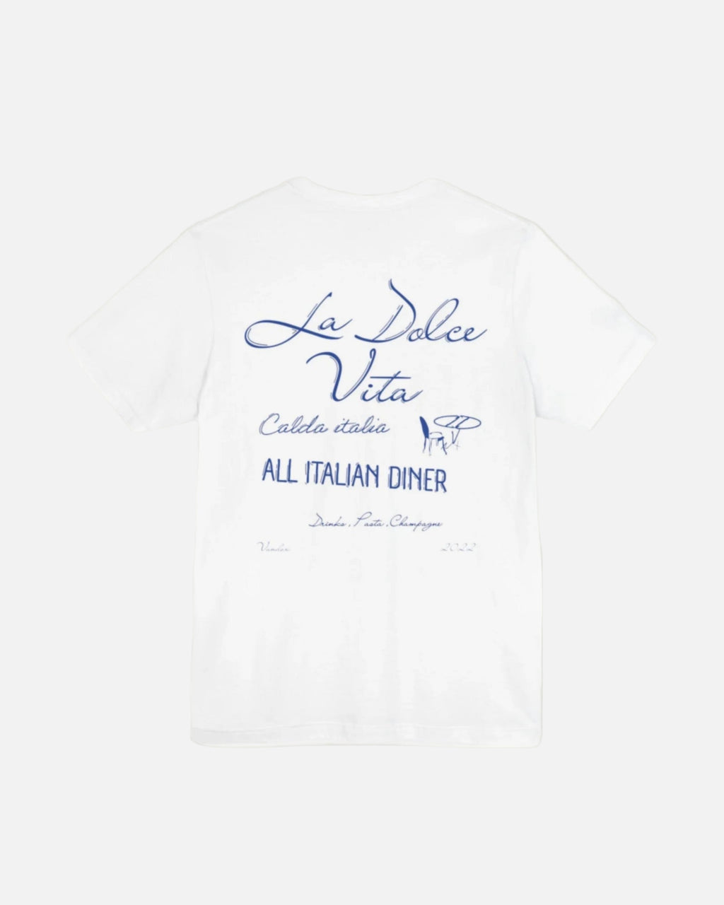 Vandox Dolce Vita Diner T-Shirt in eggshell white with navy script, evoking Italian summer nights, old money elegance, and starboy confidence. Starboy old money shirt tshirt clothes vandox sacrevandox vandox clothes vandox clothing