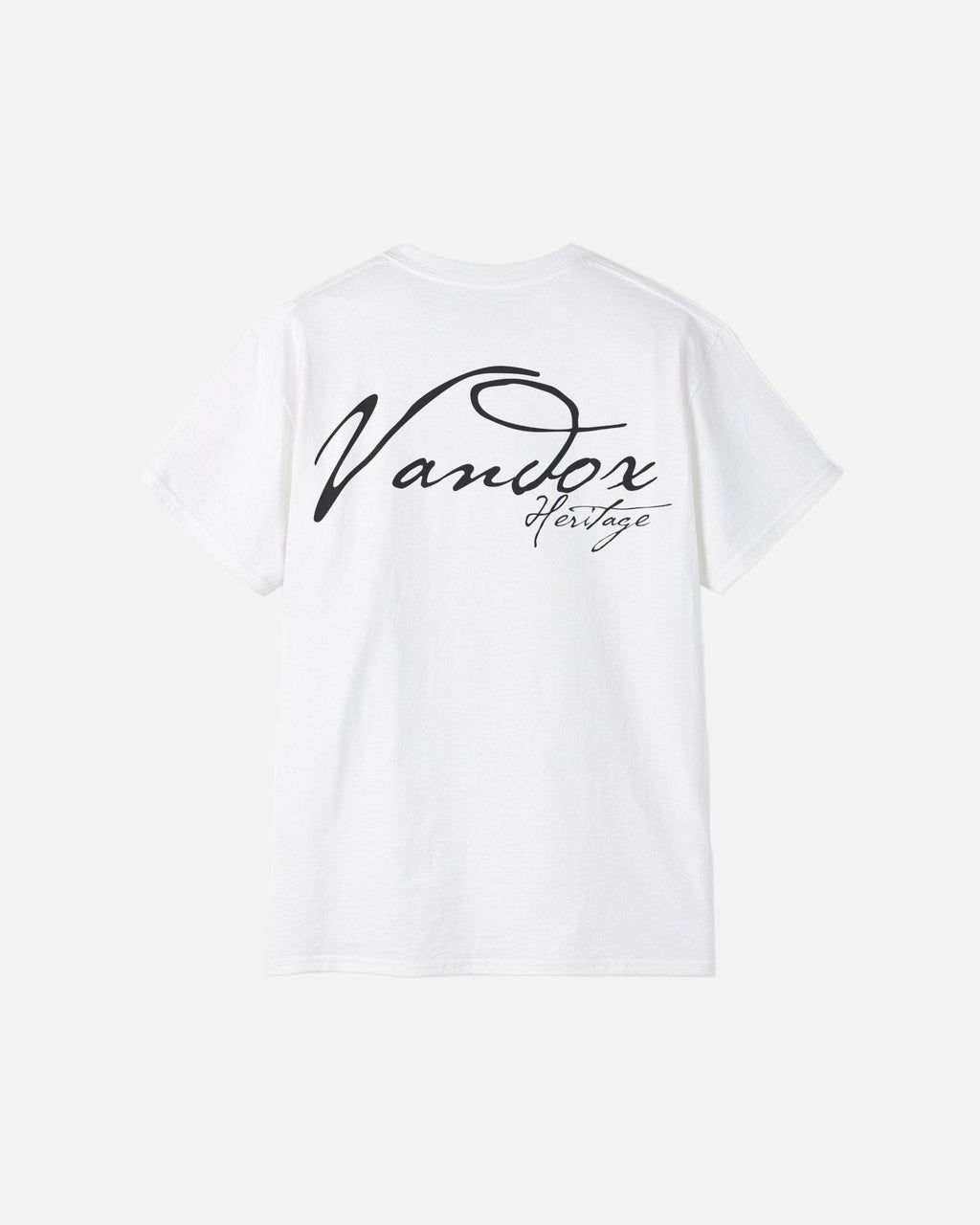 Back view of Eggshell White Noiré Heritage T-Shirt featuring bold white Vandox Heritage signature. Starboy old money shirt tshirt clothes vandox sacrevandox vandox clothes vandox clothing