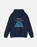 Navy VANDOX Tennis Court Hoodie with VNX Vandox logo and tennis court design and "Winners From Passion" slogan. Starboy old money hoodie sweatshirt clothes vandox sacrevandox vandox clothes vandox clothing