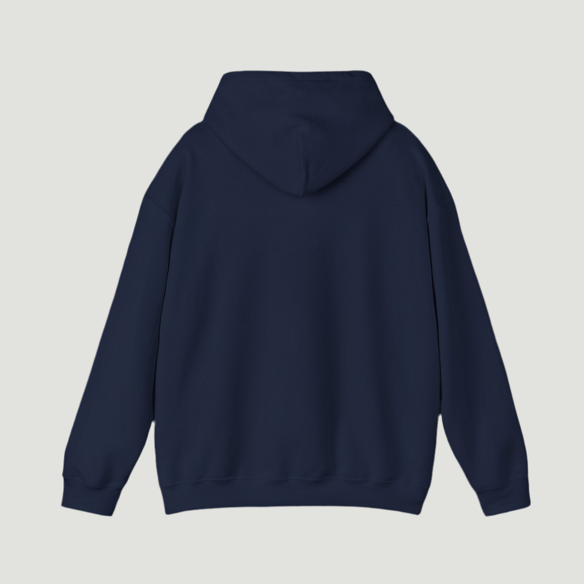 Back view of the deep dark blue navy Ski Society Hoodie by Vandox with plain minimalist design and no graphic. Starboy old money hoodie sweatshirt clothes vandox sacrevandox vandox clothes vandox clothing