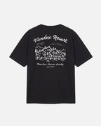 Black Vandox Resort t-shirt back view with hand-drawn alpine resort hotel sketch and Vandox Resort Mountain Leisure Society Since 1968 text. Starboy old money shirt tshirt clothes vandox sacrevandox vandox clothes vandox clothing