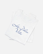 Vandox Dolce Vita Diner T-Shirt in eggshell white with navy script, evoking Italian summer nights, old money elegance, and starboy confidence. Starboy old money shirt tshirt clothes vandox sacrevandox vandox clothes vandox clothing