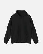 Front view of the Deep Black Noir Pounce Hoodie with minimalist design and kangaroo pocket. Starboy old money hoodie sweatshirt clothes vandox sacrevandox vandox clothes vandox clothing