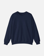 Front view of the deep Navy Blue Noir Pounce Crewneck with minimal design by Vandox. Starboy old money hoodie sweatshirt clothes vandox sacrevandox vandox clothes vandox clothing crewneck 