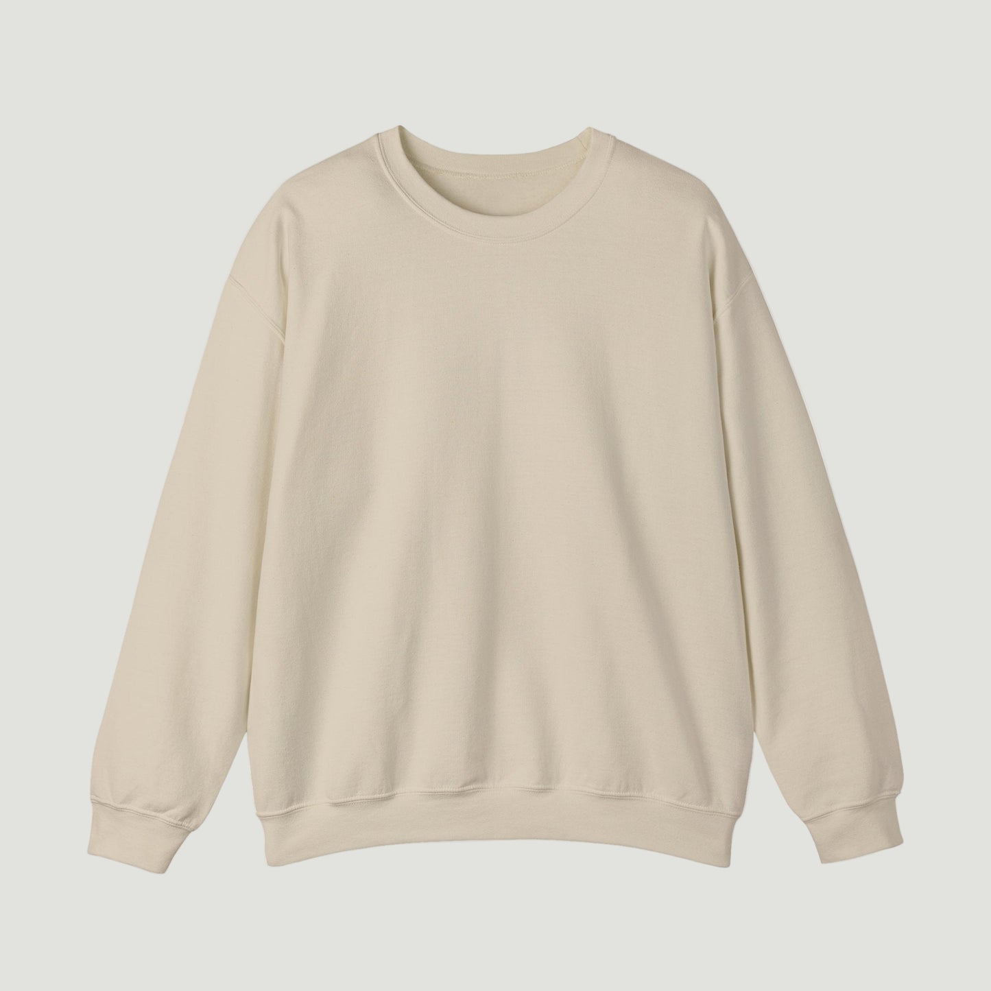 Front view of the Sand Cream Noir Pounce Crewneck with minimal design by Vandox. Starboy old money hoodie sweatshirt clothes vandox sacrevandox vandox clothes vandox clothing crewneck 