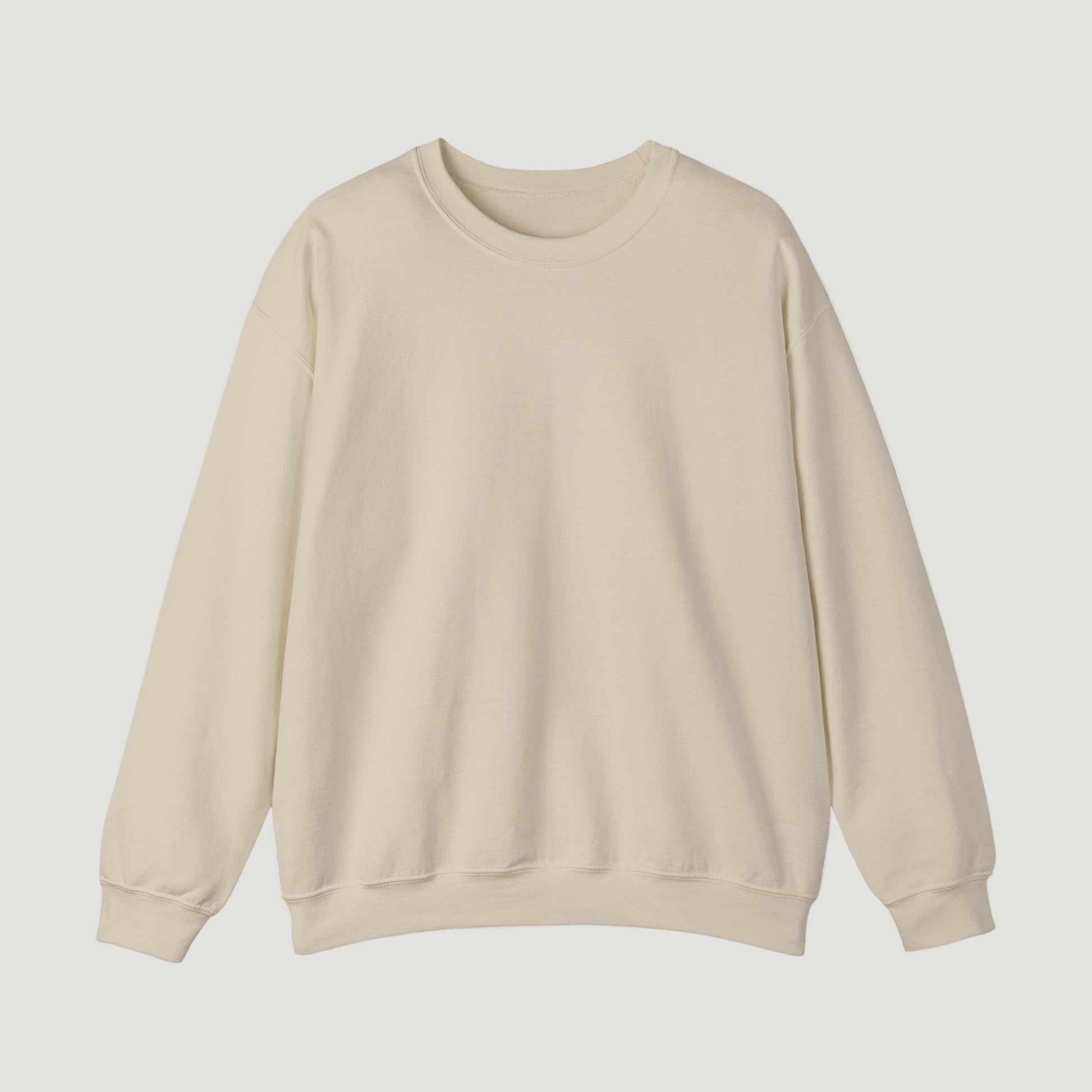Front view of the Sand Cream Noir Pounce Crewneck with minimal design by Vandox. Starboy old money hoodie sweatshirt clothes vandox sacrevandox vandox clothes vandox clothing crewneck 