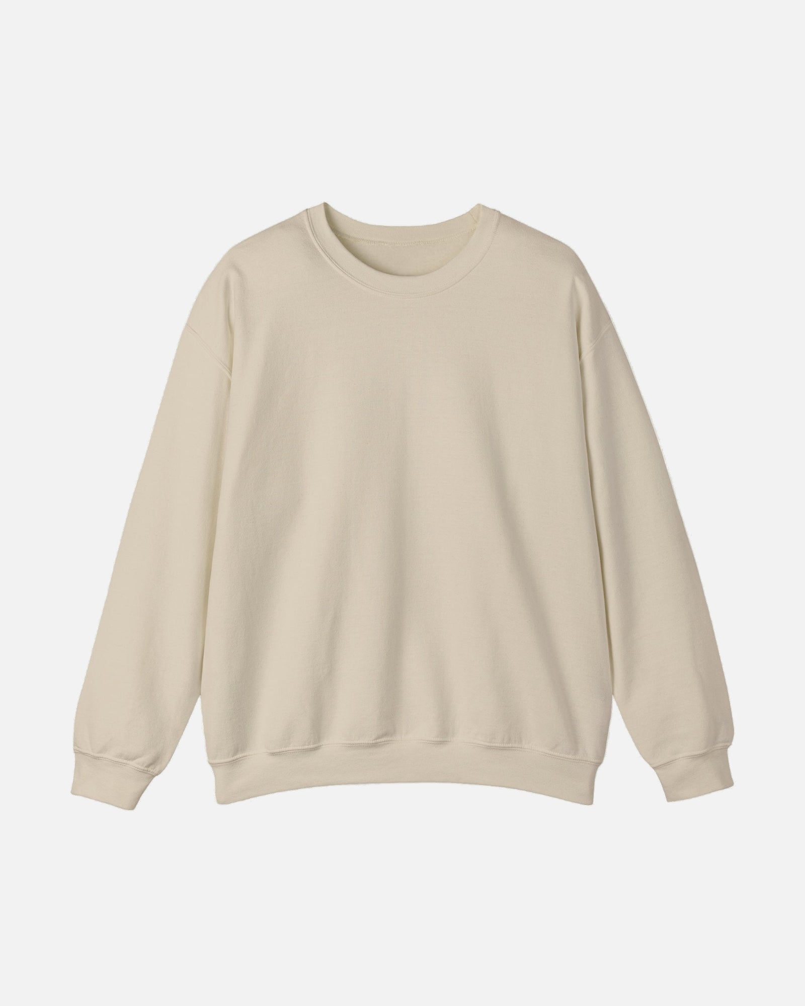 Front view of the Sand Cream Noir Pounce Crewneck with minimal design by Vandox. Starboy old money hoodie sweatshirt clothes vandox sacrevandox vandox clothes vandox clothing crewneck 