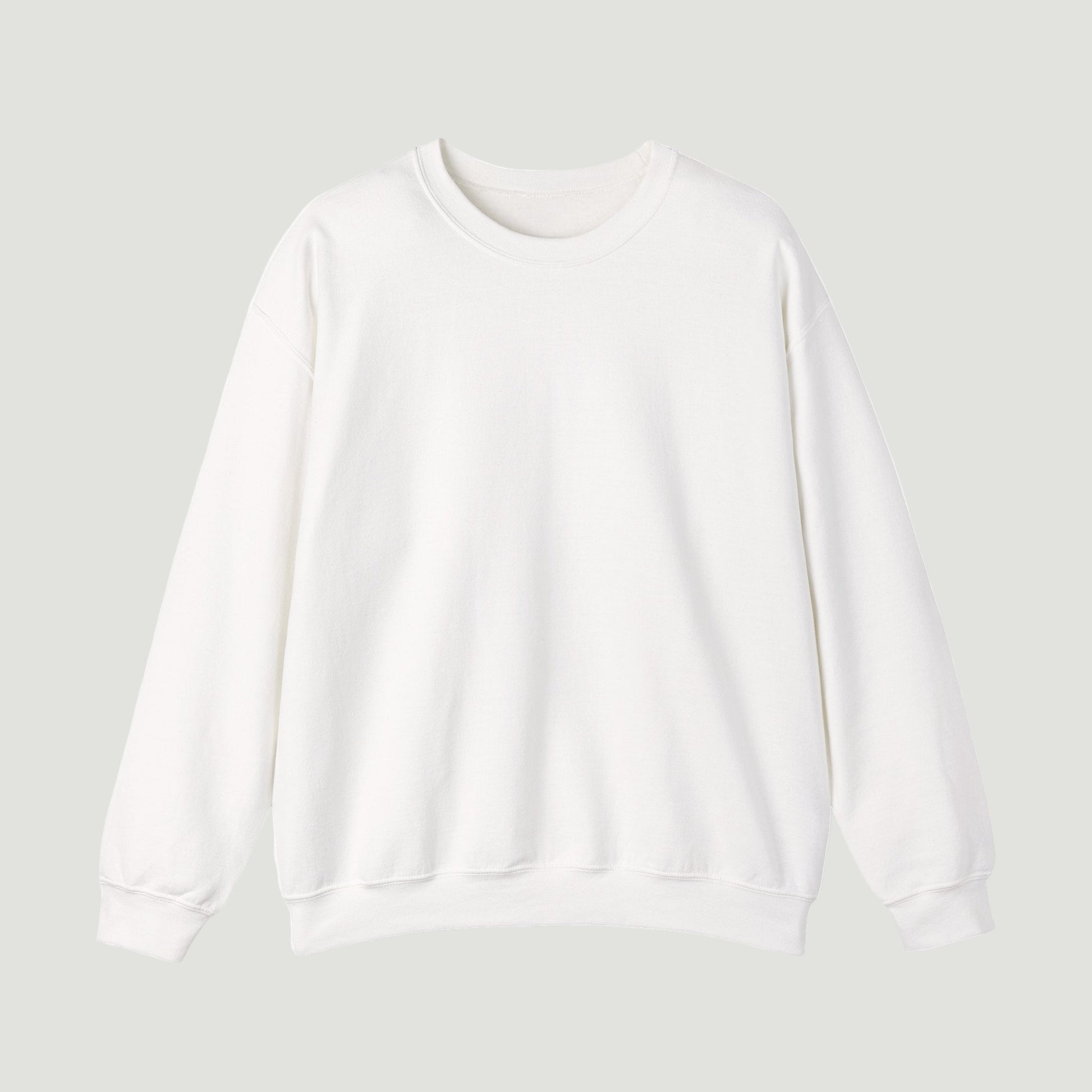 Front view of the Eggshell White Noir Pounce Crewneck with minimal design by Vandox. Starboy old money hoodie sweatshirt clothes vandox sacrevandox vandox clothes vandox clothing crewneck 