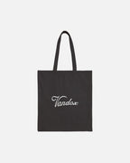 Deep Black Vandox Riviera Market Tote with signature logo, designed for coastal getaways, daily essentials, and elevated summer living. Starboy old money tote bag accessories vandox sacrevandox bag 