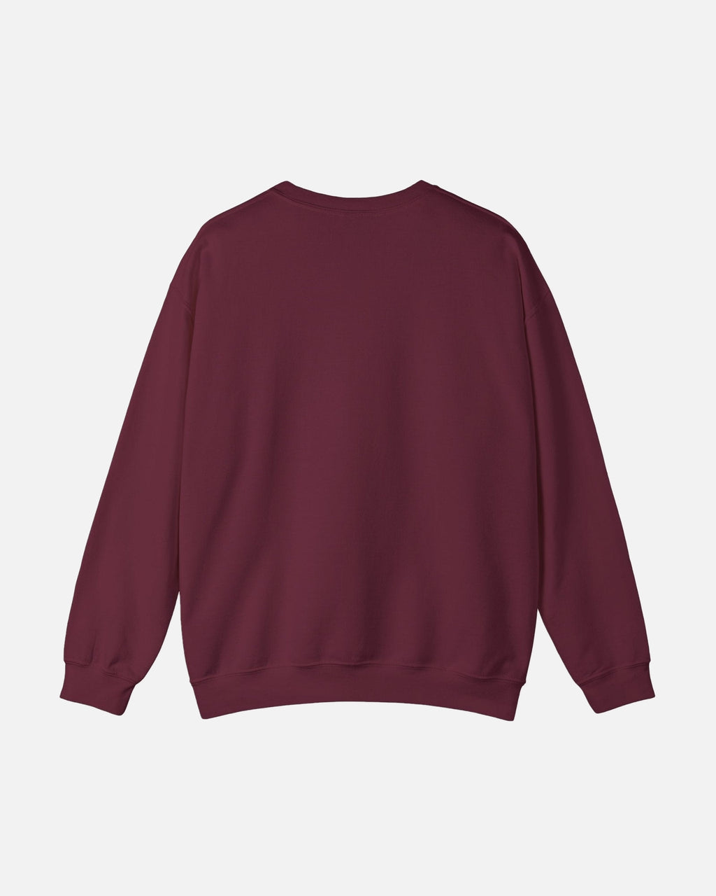 Back view of Maroon Vandox Post Stamp Crewneck with no design. Visible is just a clean back of the crewneck. Starboy old money hoodie sweatshirt clothes vandox sacrevandox vandox clothes vandox clothing crewneck autumn clothes no hood fall clothes 
