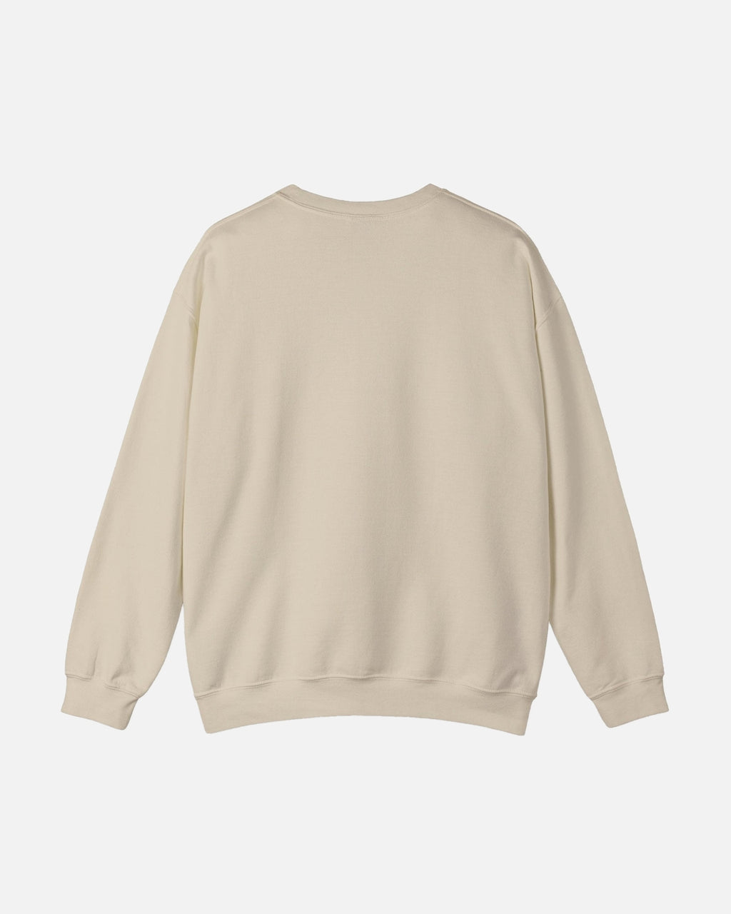 Back view of Sand cream beige Vandox Post Stamp Crewneck with no design. Visible is just a clean back of the crewneck. Starboy old money hoodie sweatshirt clothes vandox sacrevandox vandox clothes vandox clothing crewneck autumn clothes no hood fall clothes 