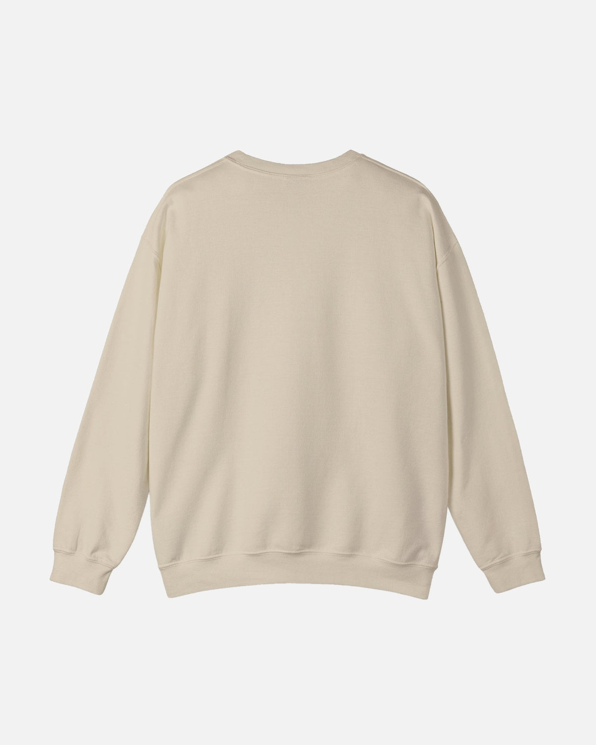 Back view of Sand cream beige Vandox Post Stamp Crewneck with no design. Visible is just a clean back of the crewneck. Starboy old money hoodie sweatshirt clothes vandox sacrevandox vandox clothes vandox clothing crewneck autumn clothes no hood fall clothes 