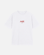 Eggshell White Vandox Alpine Leisure t-shirt with red Alpine Leisure Vandox chest logo. Starboy old money shirt tshirt clothes vandox sacrevandox vandox clothes vandox clothing