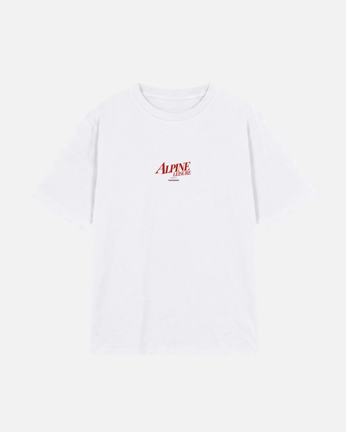 Eggshell White Vandox Alpine Leisure t-shirt with red Alpine Leisure Vandox chest logo. Starboy old money shirt tshirt clothes vandox sacrevandox vandox clothes vandox clothing