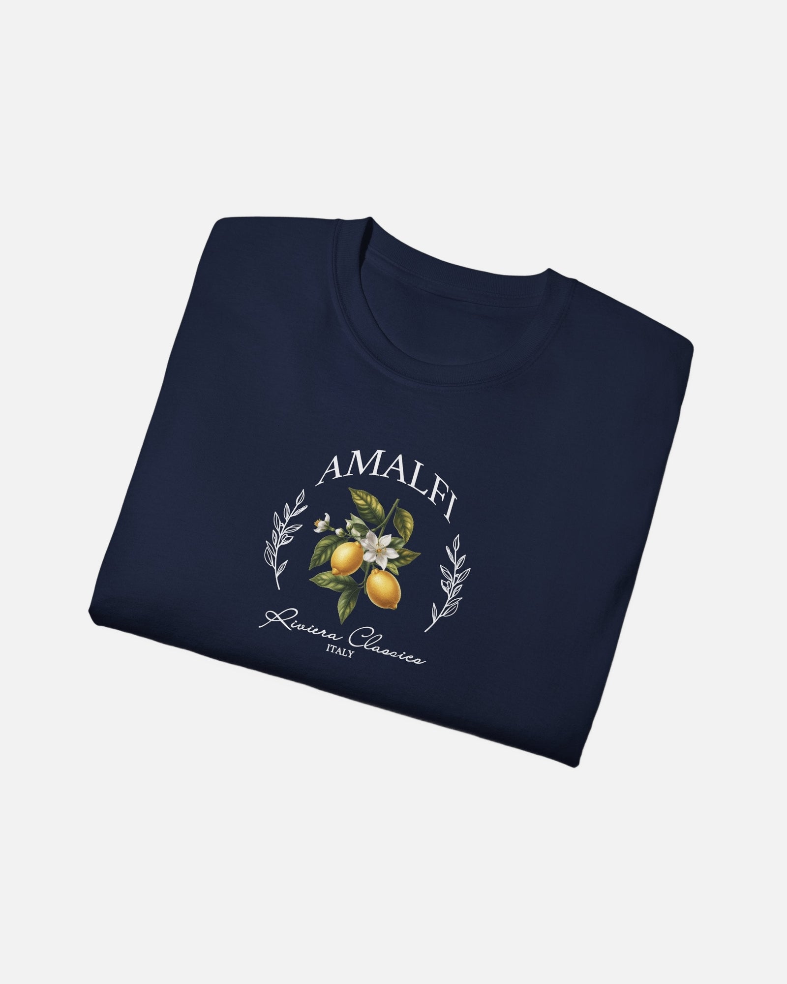 Vandox Amalfi Lemon Tee – folded view of navy premium cotton t-shirt featuring Amalfi botanical lemon graphic with Riviera Classics Italy lettering, Frutta d'Estate summer collection by Vandox.
Starboy old money shirt tshirt clothes vandox sacrevandox vandox clothes vandox clothing