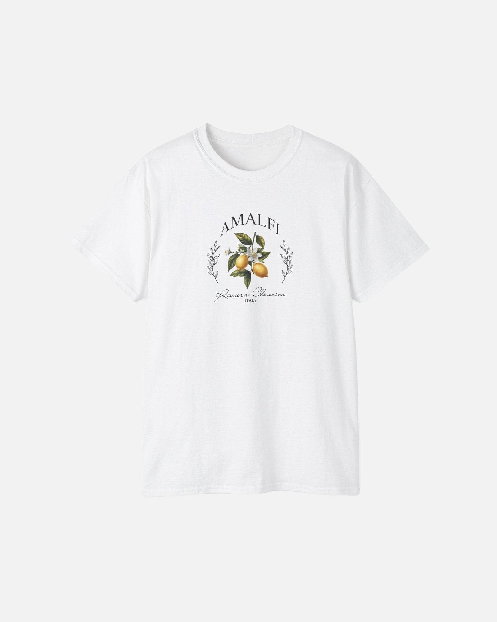 Vandox Amalfi Lemon Tee – white premium cotton t-shirt featuring Amalfi botanical lemon graphic with Riviera Classics Italy lettering, Frutta d'Estate summer collection by Vandox.
Starboy old money shirt tshirt clothes vandox sacrevandox vandox clothes vandox clothing
