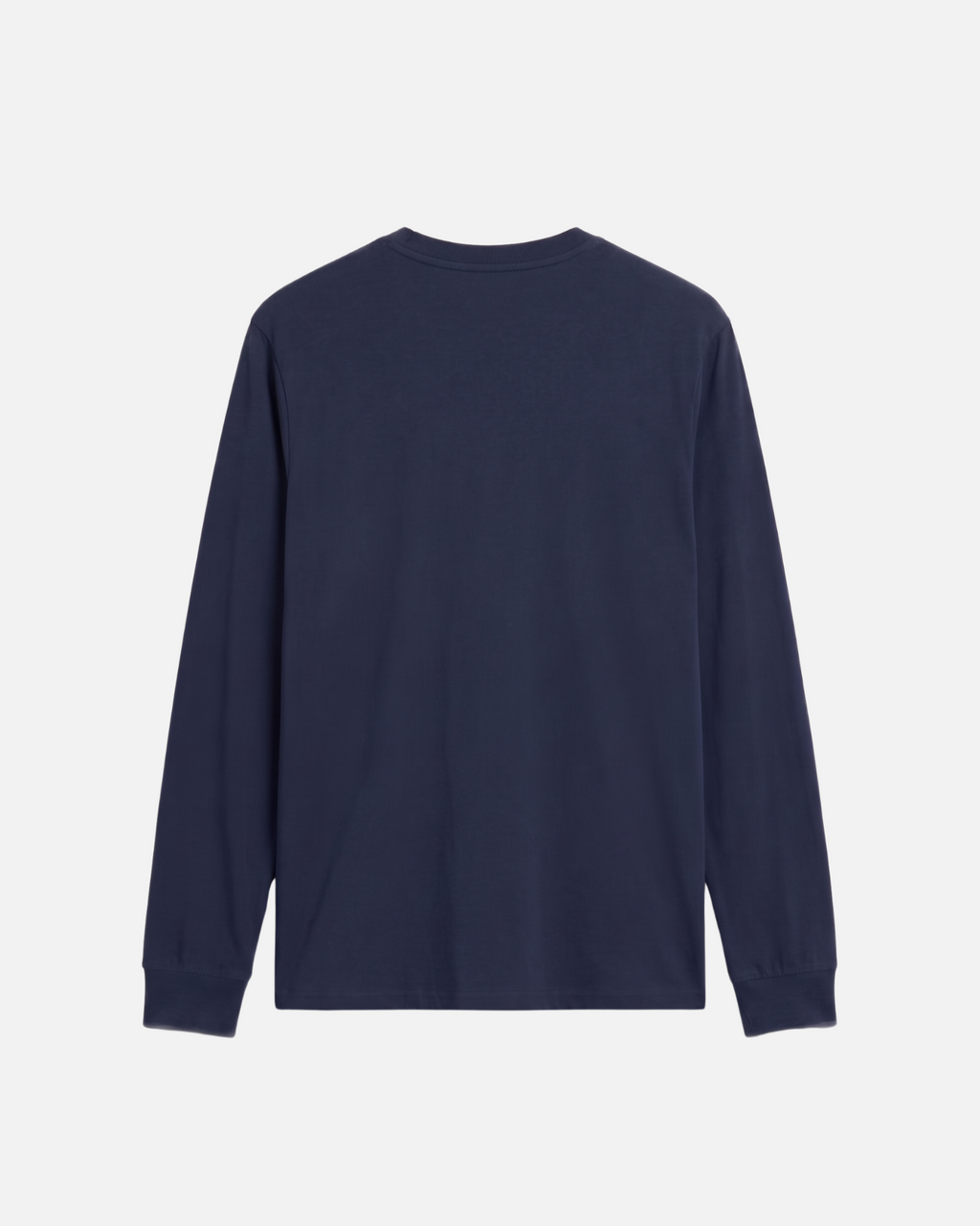 Back view of Navy Dark Blue Deep Blue Vandox Aspen Longsleeve, front view with distressed dark grey Vandox Aspen CO coordinates and 81611 text graphic, luxury streetwear longsleeve. Starboy old money longsleeve vandox sacrevandox vandox clothes vandox clothing