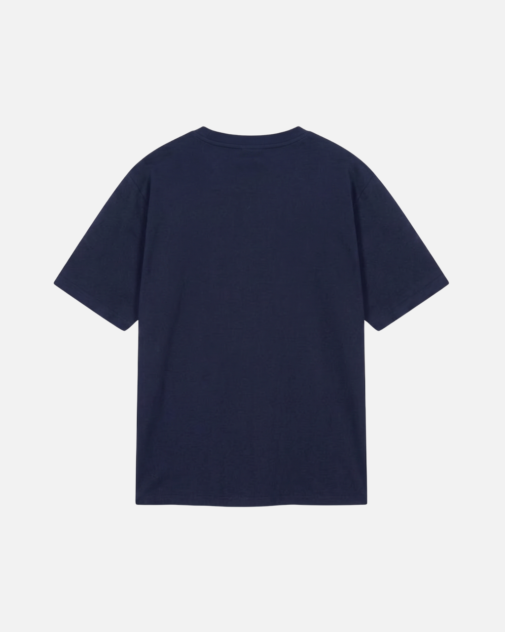 Navy dark blue deep blue Vandox Baccarat Club T-Shirt, back view, clean back with ribbed crew neck, luxury streetwear t-shirt. Starboy old money t-shirt vandox sacrevandox vandox clothes vandox clothing