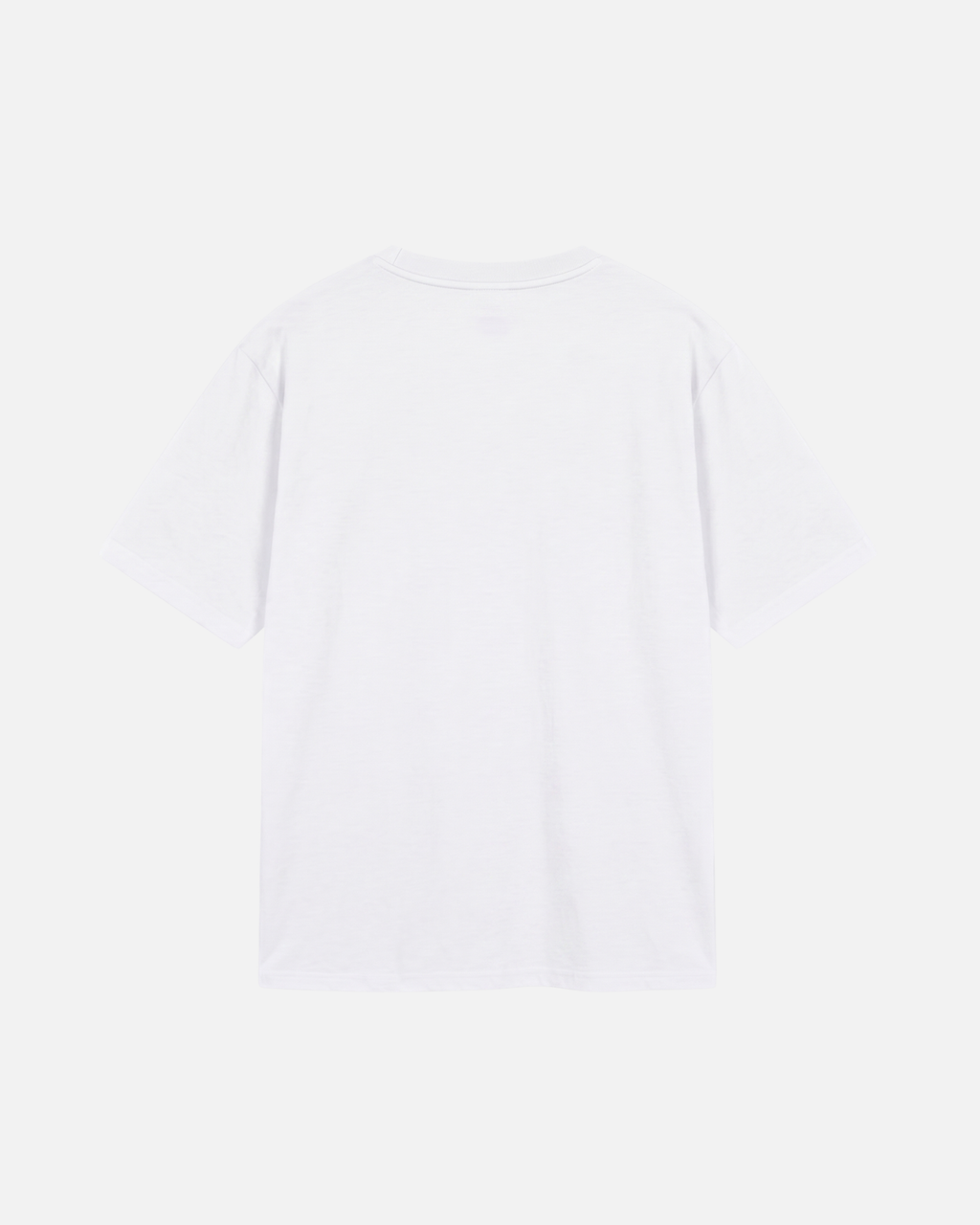 White offwhite eggshell white Vandox Baccarat Club T-Shirt, back view, clean back with ribbed crew neck, luxury streetwear t-shirt. Starboy old money t-shirt vandox sacrevandox vandox clothes vandox clothing