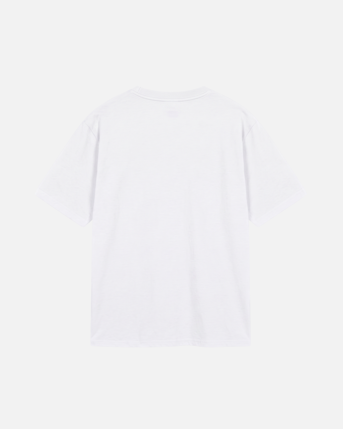 White offwhite eggshell white Vandox Baccarat Club T-Shirt, back view, clean back with ribbed crew neck, luxury streetwear t-shirt. Starboy old money t-shirt vandox sacrevandox vandox clothes vandox clothing