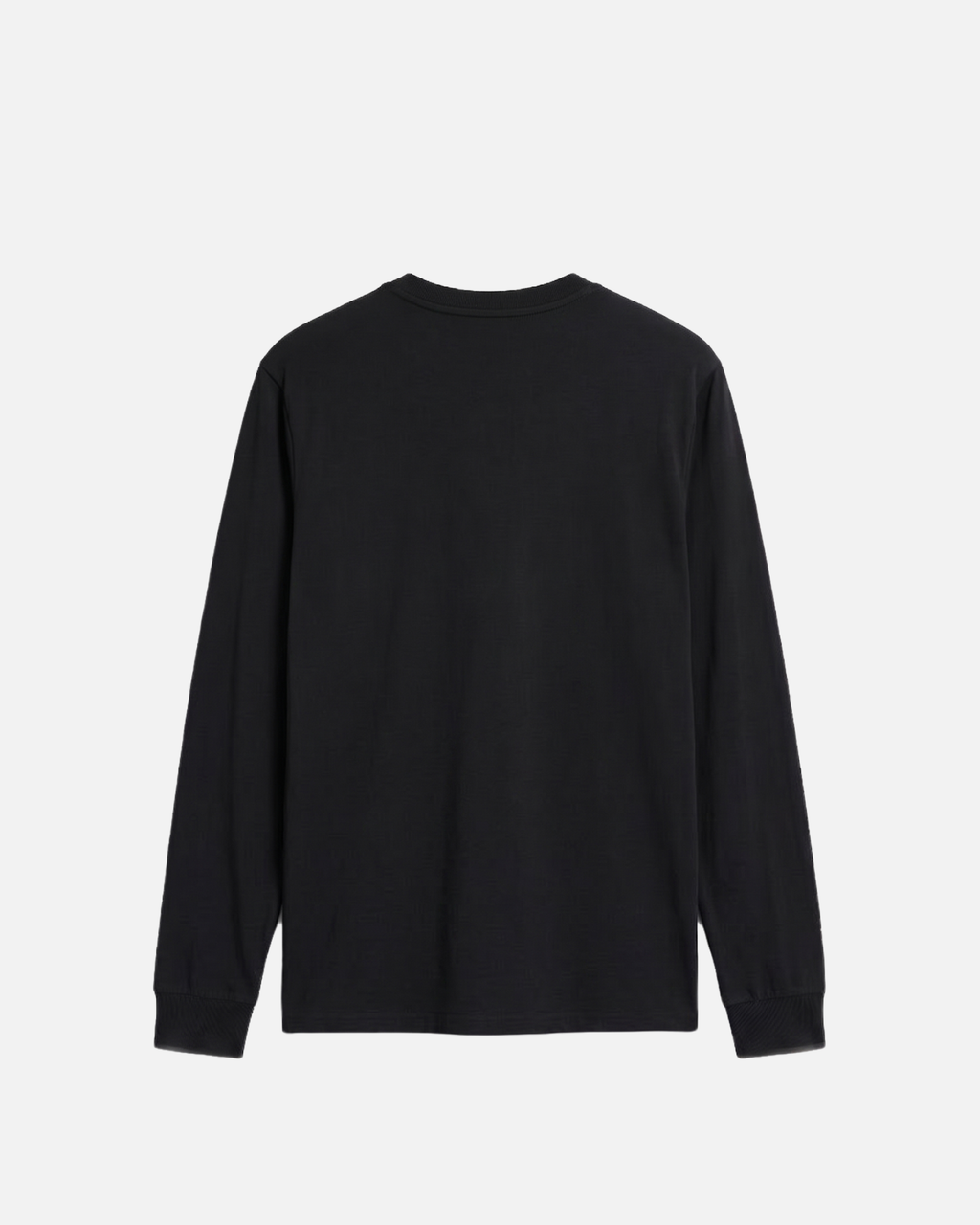 Black Vandox Cortina Longsleeve, back view, clean back with ribbed collar and cuffs, luxury streetwear longsleeve. Starboy old money longsleeve vandox sacrevandox vandox clothes vandox clothing