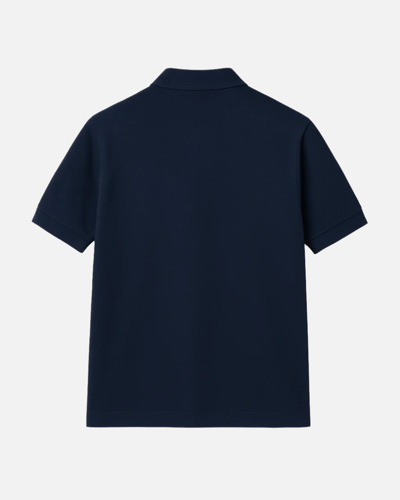 Back view of the Dark J. Navy Blue Vandox Crest Polo with embroidered “V” emblem inside a shield and crown, paired with Vandox script. Starboy old money polo shirt clothes vandox sacrevandox vandox clothes vandox clothing