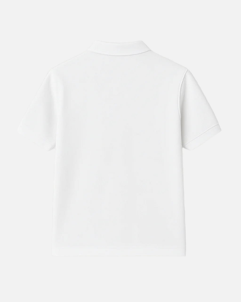 Back view of the eggshell white Vandox Crest Polo with embroidered “V” emblem inside a shield and crown, paired with Vandox script. Starboy old money polo shirt clothes vandox sacrevandox vandox clothes vandox clothing